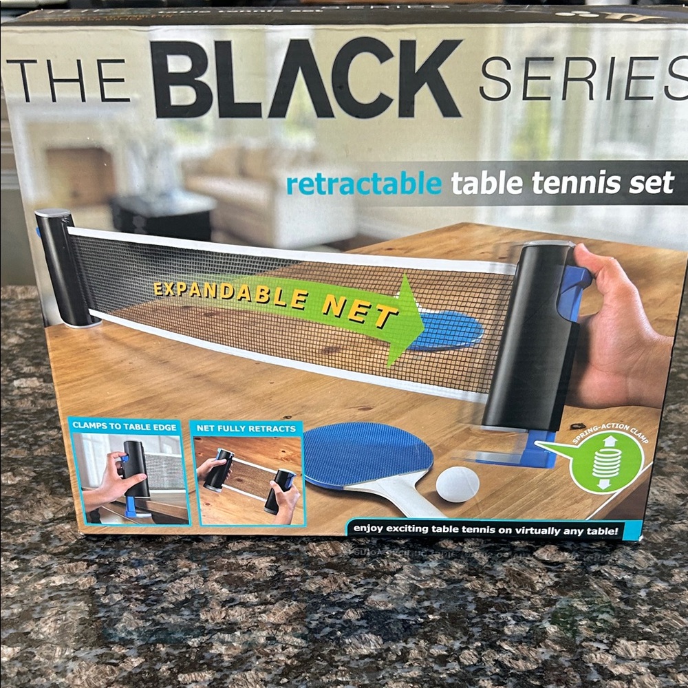 THE BLACK SERIES RETRACTABLE TABLE TENNIS SET NWT